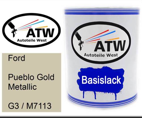 Ford, Pueblo Gold Metallic, G3 / M7113: 1L Lackdose, von ATW Autoteile West.